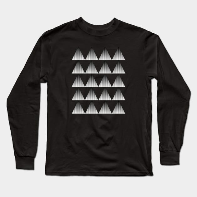 Pattern of Black and White Triangles Long Sleeve T-Shirt by yayor